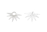 Silver Sun Earring, 2 925 Silver Sunshine Stud Earrings - Pad Size 8mm N0700