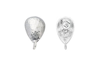 Silver Earring Post, 2 925 Silver Drop Earring Posts With 1 Loop (21x11x16mm) E291