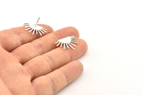 Silver Sun Earring, 2 925 Silver  Sunshine Stud Earrings (21x14mm) N0711