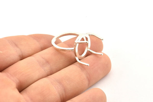 SilverClaw Ring, 925 Silver Claw Ring Settings With 4 Claws N0212