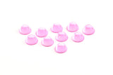 Pembe Cam Kabaşon, 12 Pembe Cam Daire Boncuk (8x5mm)