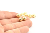 Gold Ball Bead, 10 Gold Plated Brass Spacer Beads, Findings (8mm) D966