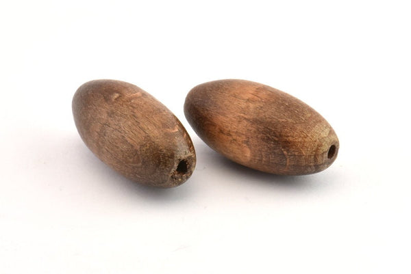 Vintage Wooden Bead, 10 Vintage Wooden Beads Made In Germany, Findings (30x15mm) B57