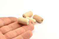 Vintage Wooden Bead, 24 Vintage Wooden Beads Made In Germany, Findings (21x11mm) B49