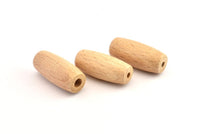 Vintage Wooden Bead, 24 Vintage Wooden Beads Made In Germany, Findings (32x14mm) B54