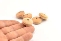 Vintage Wooden Bead, 24 Vintage Wooden Beads Made In Germany, Findings (19x10mm) B60
