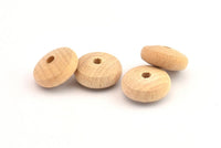Vintage Wooden Bead, 24 Vintage Wooden Beads Made In Germany, Findings (17x8mm) B61