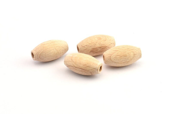 Vintage Wooden Bead, 50 Vintage Wooden Beads Made In Germany, Findings (19x11mm) B52