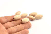 Vintage Wooden Bead, 50 Vintage Wooden Beads Made In Germany, Findings (19x11mm) B52