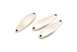 Silver Irregular Charm, 4 Antique Silver Plated Brass Marquise Connectors With 2 Hole, Findings (31x9x1.5mm) D1081