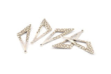 Silver Triangle Charm, 12 Antique Silver Plated Brass Triangle Charms With 1 Loop, Charms, Earrings (37x12x0.70mm) D1248 H1066