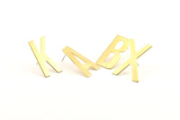 Stud Letter Earring, 8 Raw Brass Letter Alphabets, Uppercase, Letter Initial Blank For Personalized Earrings, Customize Letters