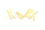 Stud Letter Earring, 8 Raw Brass Letter Alphabets, Uppercase, Letter Initial Blank For Personalized Earrings, Customize Letters
