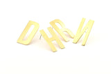 Stud Letter Earring, 8 Raw Brass Letter Alphabets, Uppercase, Letter Initial Blank For Personalized Earrings, Customize Letters