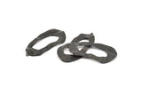 Black Drop Charm, 6 Oxidized Black Brass Irregular Charms With 1 Loop, Earrings, Pendants, Findings (42x21x0.60mm) D1226 S1050