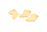 Gold Africa Charm, 2 Gold Plated Brass African Continent Pendants With 1 Hole, Findings (24x16x1.2mm) D979 Q0878