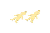 Brass Man Charm, 50 Raw Brass Man Charms With 1 Loop, Pendants, Earrings, Findings (24x13x0.50mm) A1262