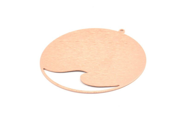 Rose Gold Round Charms, Textured Rose Gold Plated Brass Round Charms With 1 Loop, Pendants, Earrings, Findings (51x54x0.60mm) D1004 Q0942
