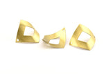 Brass Diamond Charm, 24 Raw Brass Rhombus Connectors With 2 Holes, Findings (24x23x0.50mm) D0430