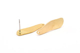 Brass Irregular Earring, 8 Raw Brass Irregular Shape Stud Earrings With 1 Hole, Findings (26x8x1mm) D0656 A1286