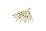 Silver Broom Charm, 2 Antique Silver Plated Brass Broom Charms With 1 Loop, Pendants, Earrings (31x1.5mm) N1010