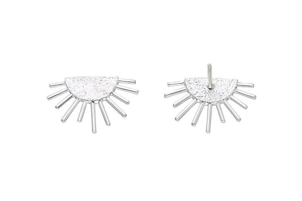 Silver Sun Earring, 2 925 Silver  Sunshine Stud Earrings (21x14mm) N0711