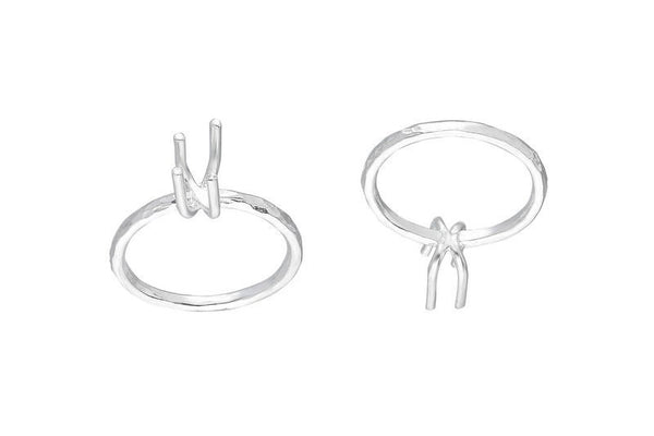 Silver Claw Ring, 2 925 Silver Claw Ring Blanks With 4 Claws For Natural Stones N0210
