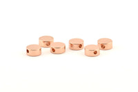 Round Spacer Bead, 8 Rose Gold Plated Brass Circle Industrial Spacer Bead, Findings (8x3.6mm) D0210 Q0636