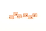 Round Spacer Bead, 8 Rose Gold Plated Brass Circle Industrial Spacer Bead, Findings (8x3.6mm) D0210 Q0636