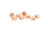 Round Spacer Bead, 8 Rose Gold Plated Brass Circle Industrial Spacer Bead, Findings (8x3.6mm) D0210 Q0636