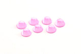 Pembe Cam Kabaşon, 12 Pembe Cam Daire Boncuk (8x5mm)