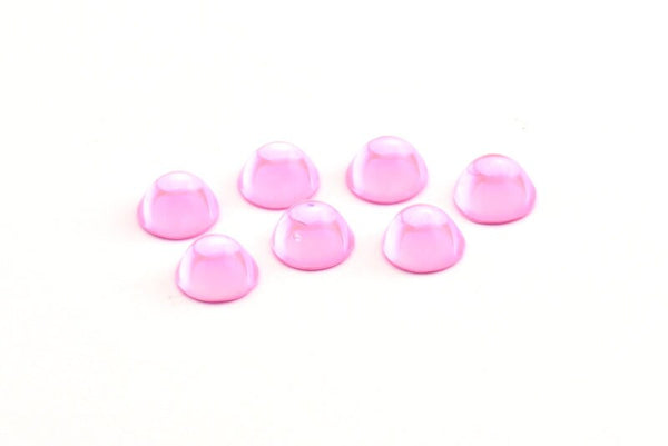 Pembe Cam Kabaşon, 12 Pembe Cam Daire Boncuk (8x5mm)