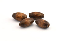 Vintage Wooden Bead, 100 Vintage Wooden Beads Made In Germany, Findings (16x8mm) B46