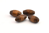 Vintage Wooden Bead, 100 Vintage Wooden Beads Made In Germany, Findings (16x8mm) B46