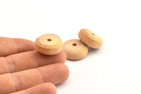 Vintage Wooden Bead, 24 Vintage Wooden Beads Made In Germany, Findings (21x9mm) B59
