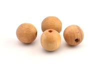 Vintage Wooden Bead, 12 Vintage Wooden Beads Made In Germany, Findings (19mm) B68