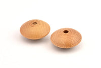 Vintage Wooden Bead, 12 Vintage Wooden Beads Made In Germany, Findings (24x12mm) B43