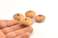 Vintage Wooden Bead, 12 Vintage Wooden Beads Made In Germany, Findings (24x12mm) B43