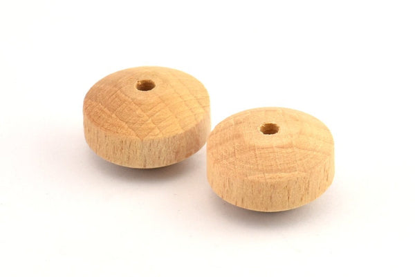 Vintage Wooden Bead, 24 Vintage Wooden Beads Made In Germany, Findings (18x11mm) B63
