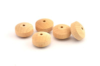 Vintage Wooden Bead, 24 Vintage Wooden Beads Made In Germany, Findings (18x11mm) B63