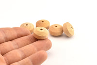 Vintage Wooden Bead, 24 Vintage Wooden Beads Made In Germany, Findings (18x11mm) B63