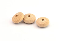 Vintage Wooden Bead, 24 Vintage Wooden Beads Made In Germany, Findings (17x8mm) B61
