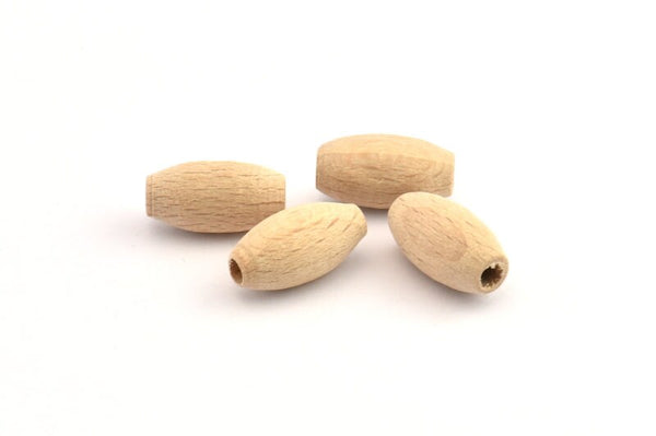 Vintage Wooden Bead, 100 Vintage Wooden Beads Made In Germany, Findings (16x8mm) B51
