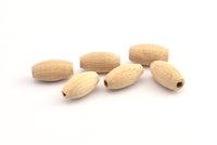 Vintage Wooden Bead, 100 Vintage Wooden Beads Made In Germany, Findings (16x8mm) B51
