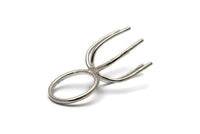Silver Ring Blank, 925 Silver 6 Claw Ring Blanks For Natural Stones N0045