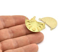 Moon Phases Pendant, Raw Brass Moon Phases Charms With 2 Loops, Findings (28x16x1mm) N1242