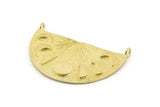 Moon Phases Pendant, 2 Raw Brass Moon Phases Charms With 2 Loops, Findings (38x21x1mm) N1241