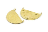 Moon Phases Pendant, 2 Raw Brass Moon Phases Charms With 2 Loops, Findings (38x21x1mm) N1241