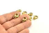 Brass Parrot Clasp, 6 Raw Brass Lobster Claw Clasps (15x9mm) A1341