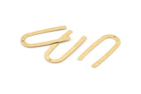 Brass Geometric Charm, 24 Textured Raw Brass U Shaped Pendants With 1 Hole, Charms, Findings (27x13x0.50mm) D1390